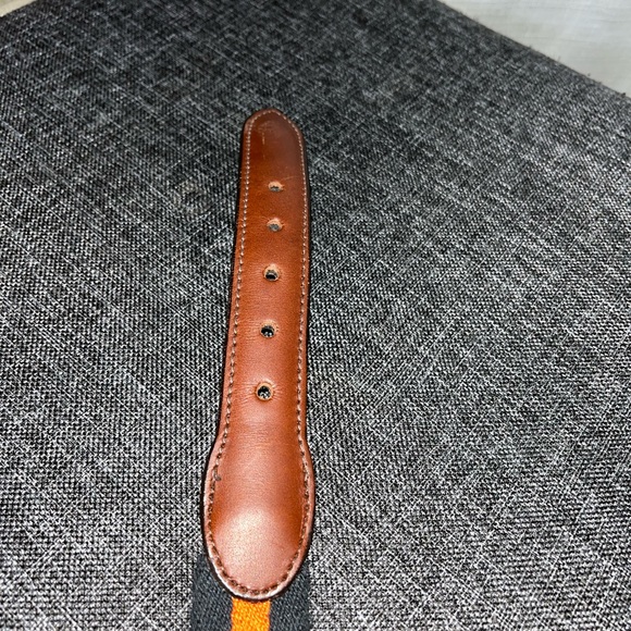 Barron’s Hunter Blue & Orange Grosgrain Leather Tab Belt Solid Brass buckel-  42 - Picture 8 of 8